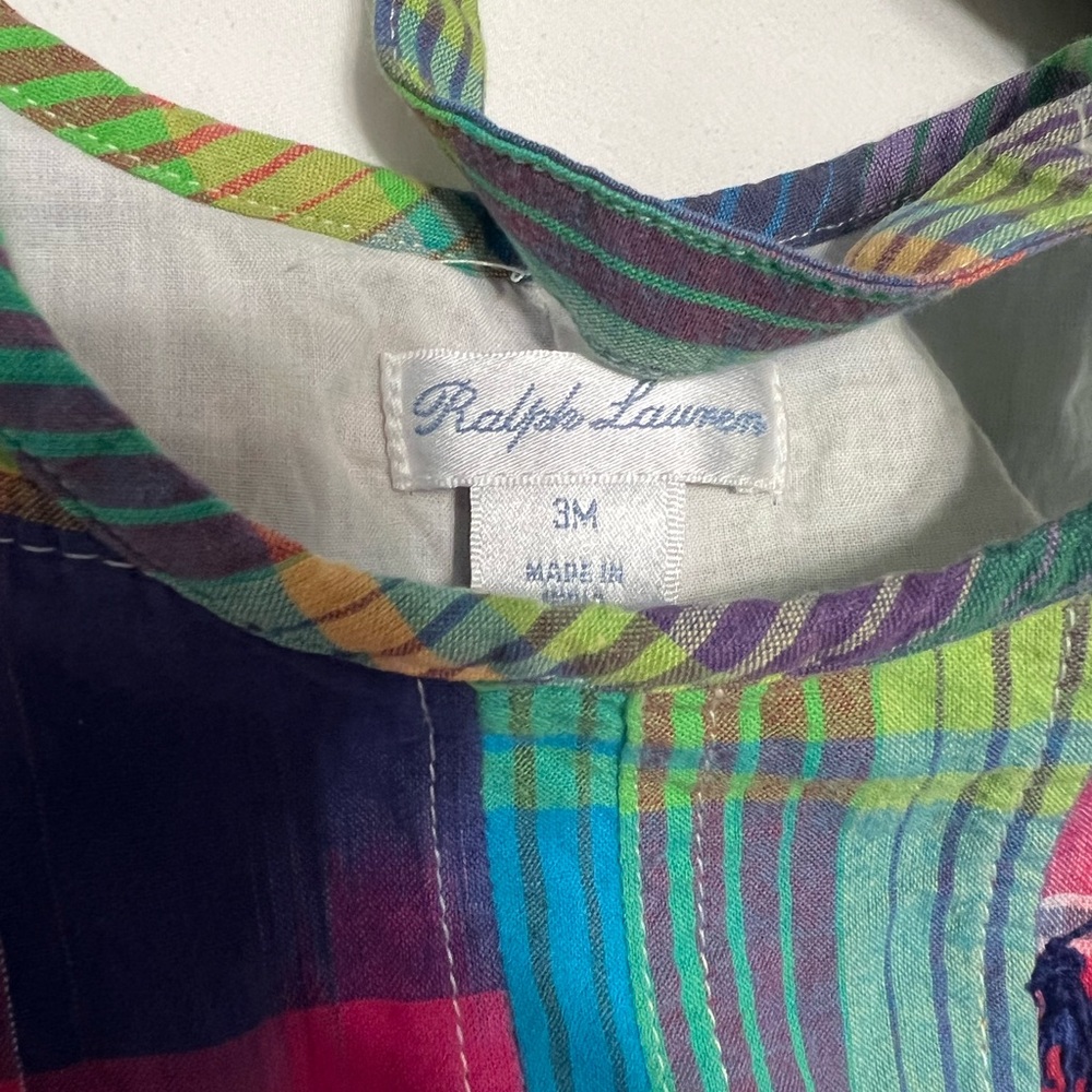 Polo Ralph Lauren Patchwork Romper and Hat Set - Picture 2 of 2